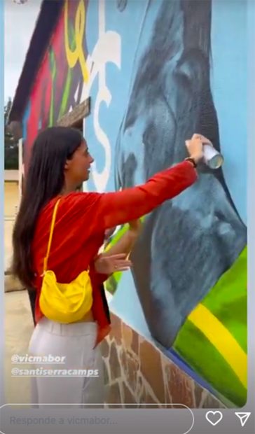 Victoria Federica pintando un grafiti / Instagram @vicmabor