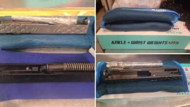 Hallan piezas de armas escondidas en pesas