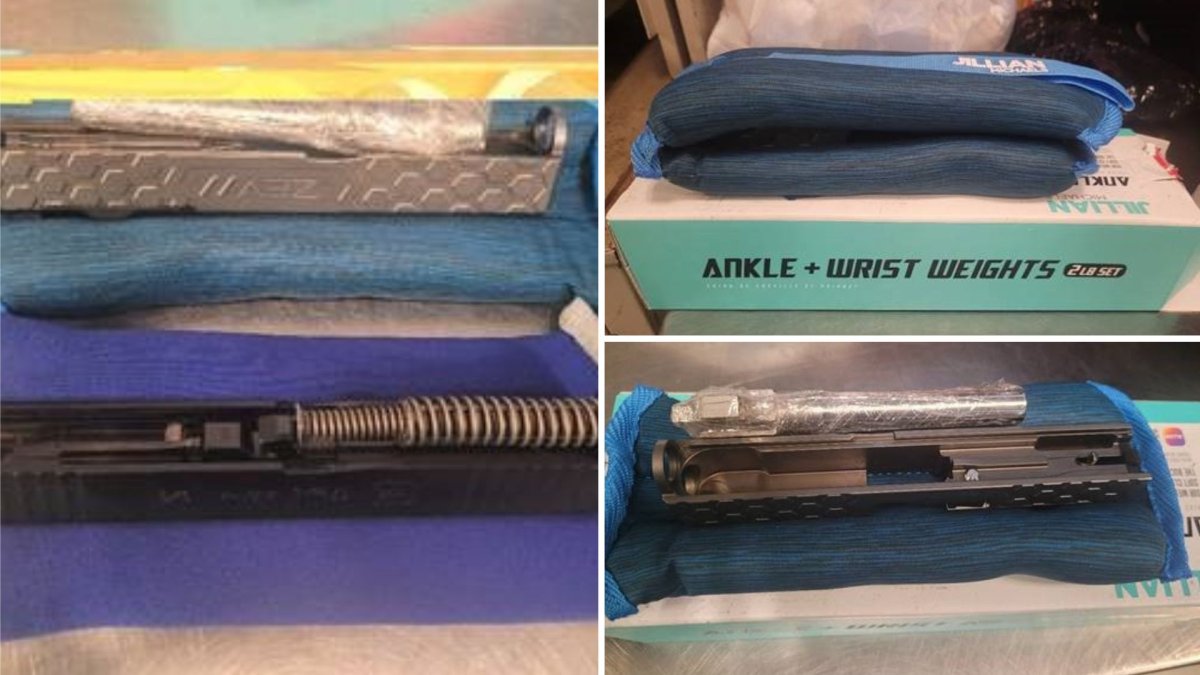 Hallan piezas de armas escondidas en pesas