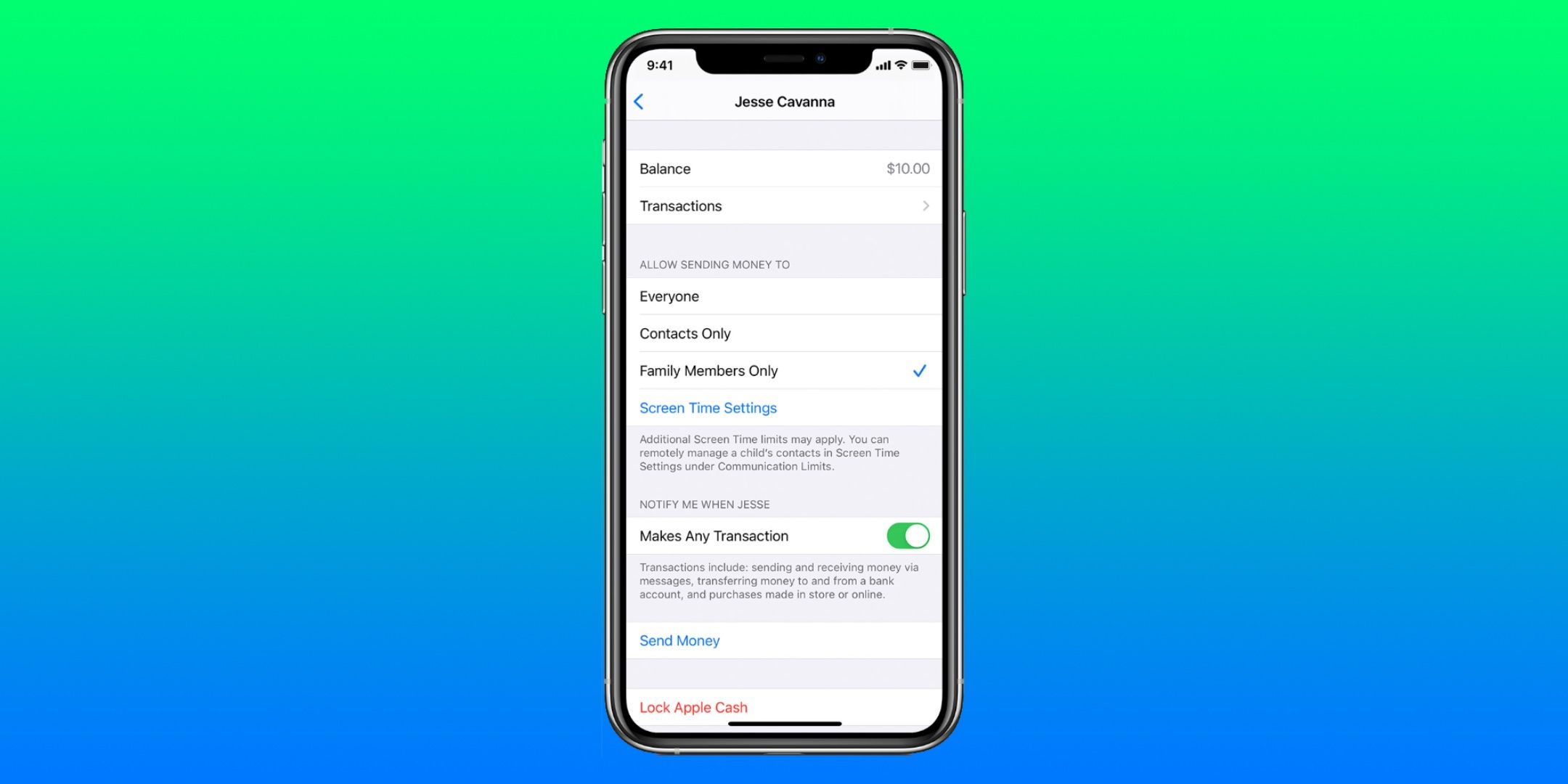 Cómo administrar la asignación en efectivo de Apple de un niño en iPhone