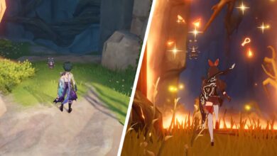 Cómo resolver el rompecabezas Pyro Pillar de Broken Isle en Genshin Impact