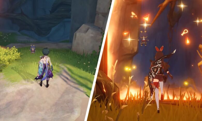 Cómo resolver el rompecabezas Pyro Pillar de Broken Isle en Genshin Impact