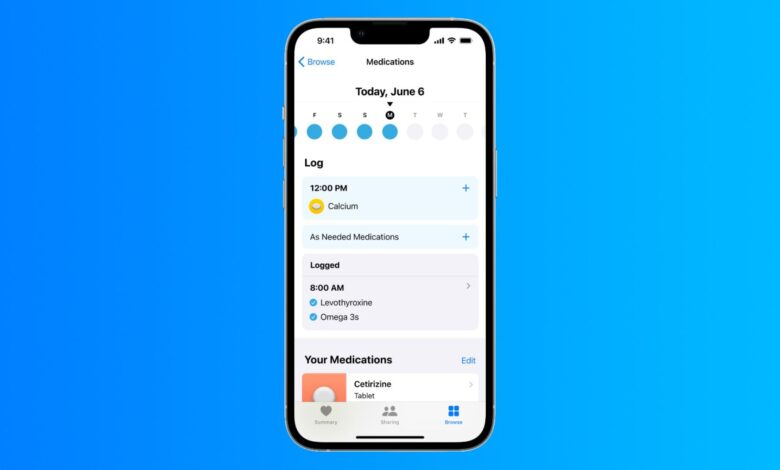 Cómo usar la aplicación de salud de su iPhone para rastrear medicamentos (iOS 16)