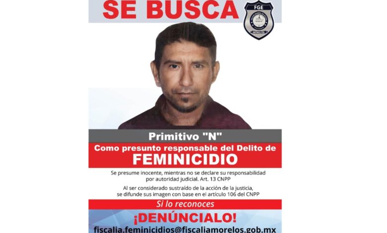 Difunden rostro de Primitivo ’N’, principal sospechoso por el feminicidio de Margarita Seceña