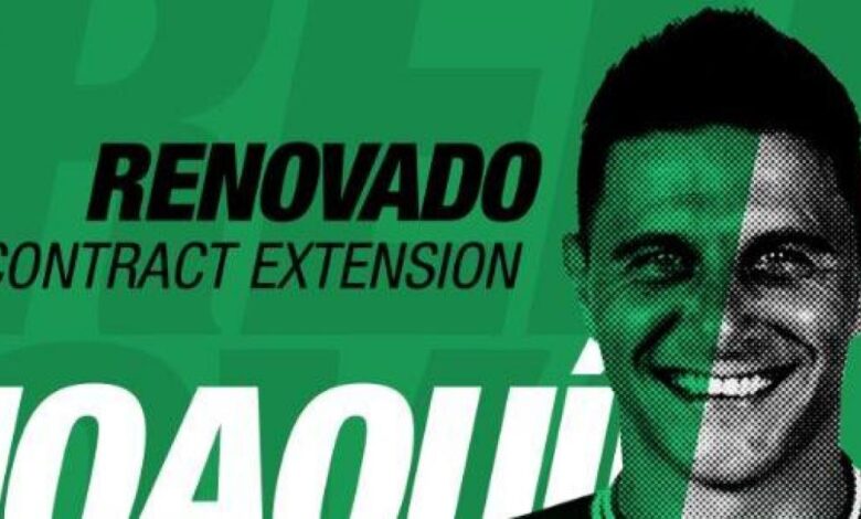 El Betis anuncia la renovación de Joaquín, 'leyenda viva del beticismo'