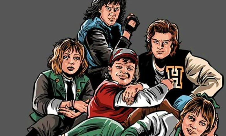 El arte cruzado de Stranger Things 4 recrea los carteles de Breakfast Club y Goonies