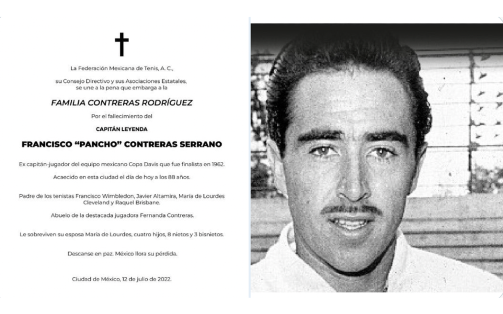 Enluta  Francisco "Pancho" Contreras al tenis mexicano | Video