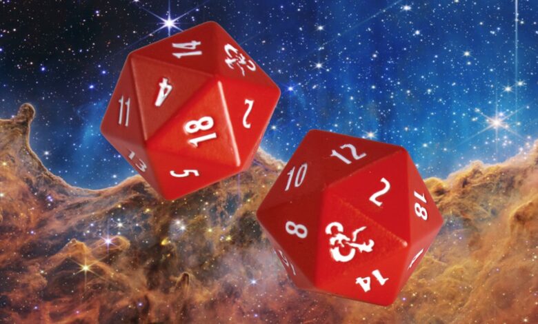 Foto del telescopio James Webb recreada como magníficos dados D&D
