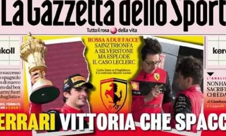 Italia: Triunfo de Sainz, "división en Ferrari" y "estalla el caso Leclerc"