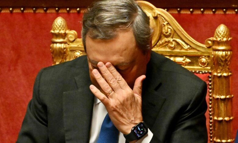 Italia, ante el vértigo de elecciones anticipadas al no apoyar los socios de Gobierno a Draghi