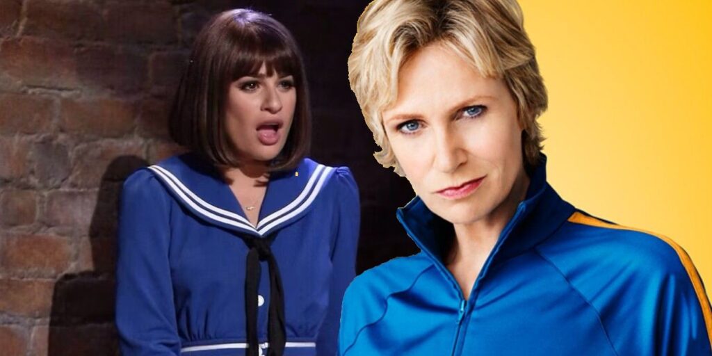Jane Lynch reacciona ante la coprotagonista de Glee, Lea Michele, en Funny Girl On Broadway