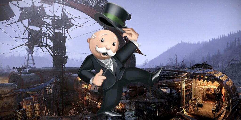 Jugador de Fallout 76 convierte su campamento en un tablero de Monopoly jugable