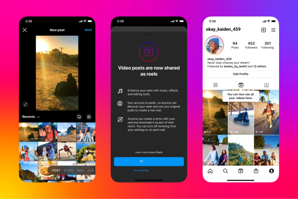 Las publicaciones de video de Instagram de menos de 15 minutos ahora se compartirán como Reels