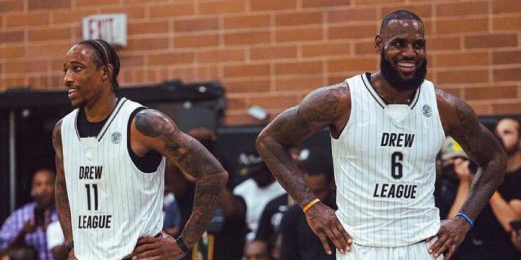 LeBron reaparece en las pistas con un festín en la Drew League