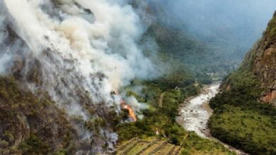 Logran controlar incendio forestal cerca de Machu Picchu, en Perú | Video