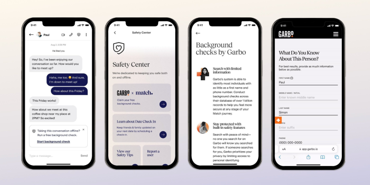 Match amplía las verificaciones de antecedentes gratuitas de Tinder a dos aplicaciones de citas más