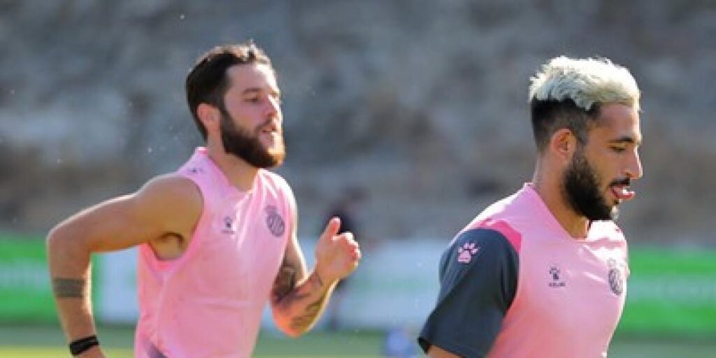 Miguelón y el 'Monito' Vargas, en la rampa de salida