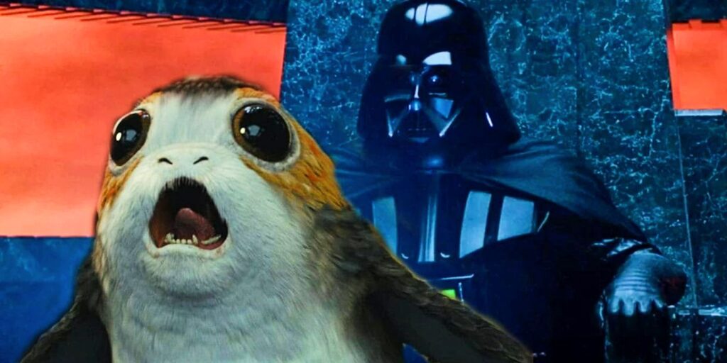 Porgs maneja sables de luz y lucha contra Darth Vader en arte de IA histérico