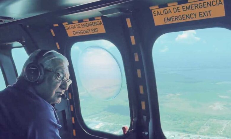 Tramo Mérida-Cancún del Tren Maya lleva 50% de avance, asegura AMLO