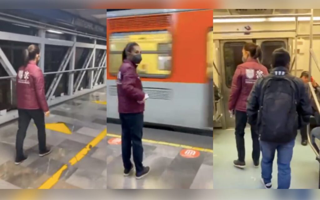 Tras corto circuito, Sheinbaum se sube a Línea 2 del Metro para supervisar funcionamiento | Video