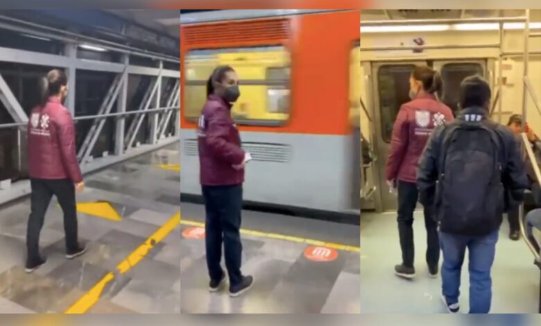Tras corto circuito, Sheinbaum se sube a Línea 2 del Metro para supervisar funcionamiento | Video