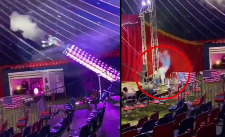 VIDEO: Falla acto circense, graban fuerte accidente de “hombre bala”; azota contra el piso