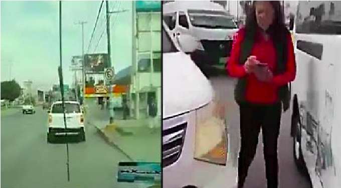 VIDEO: Surge “Lady, tú me provocaste”, mujer choca de reversa contra una combi