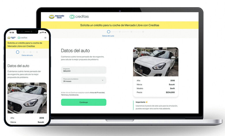 ¿Buscas carro? MercadoLibre dará créditos para adquirir autos seminuevos en México; ya activó un botón en su sitio