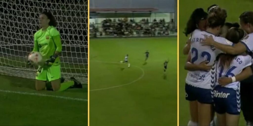 ¡Golazo de mediocampo del Tenerife ante el Barça!