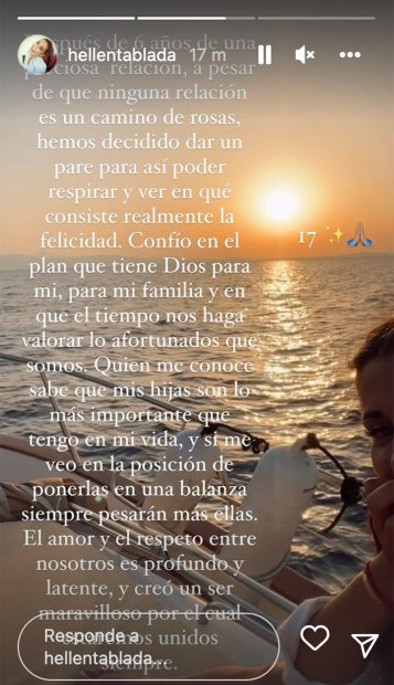 Storie de Elena Tablada / Instagram