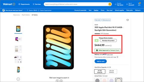 validar la extensión de reseñas de consumidores en Chrome