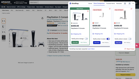 en la extensión de alerta de la tienda que se usa en Chrome