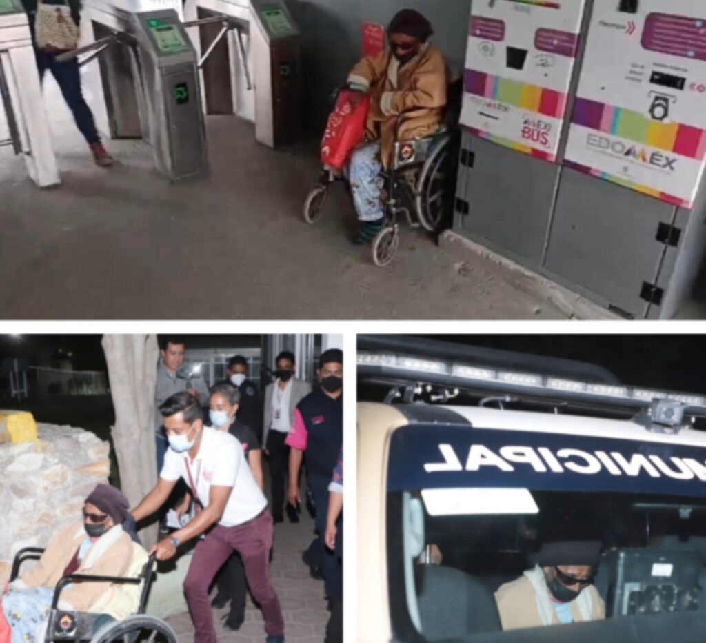Abandonan a abuelita en silla de ruedas en estación Fierro Viejo del Mexibús