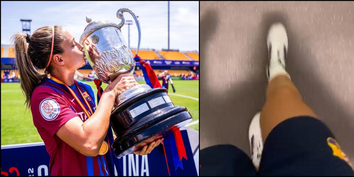 Alexia Putellas da sus primeros pasos tras su operación