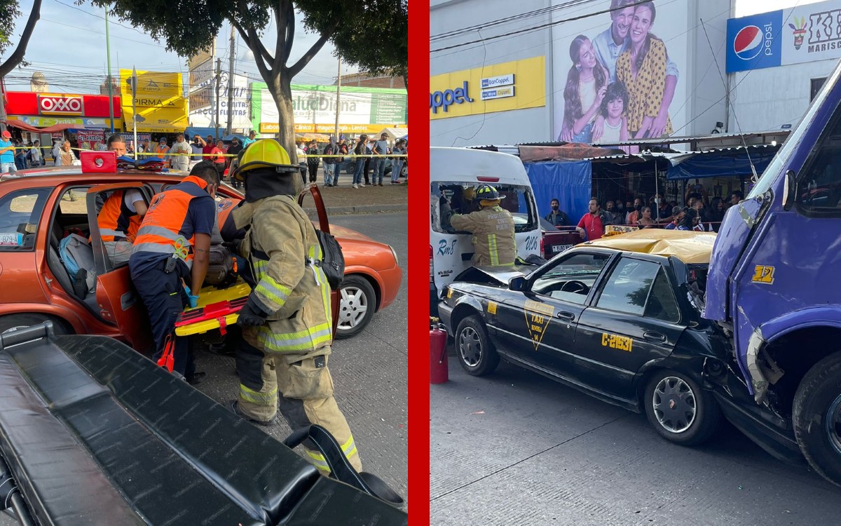 Carambola provoca al menos 50 personas heridas en Puebla