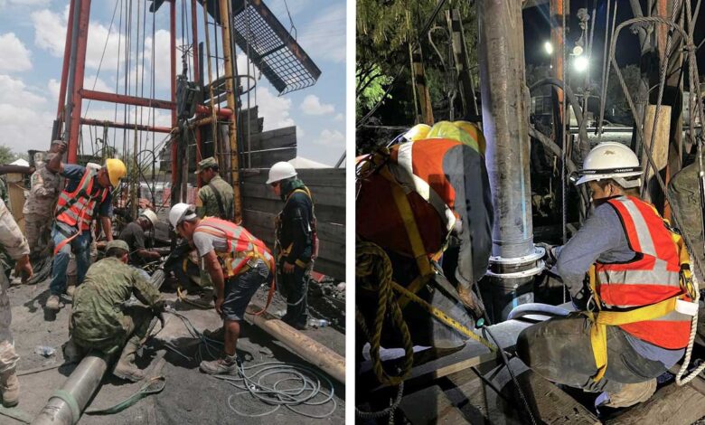Coahuila: Introducen cámara para evaluar condiciones de pozo y rescatar a mineros atrapados