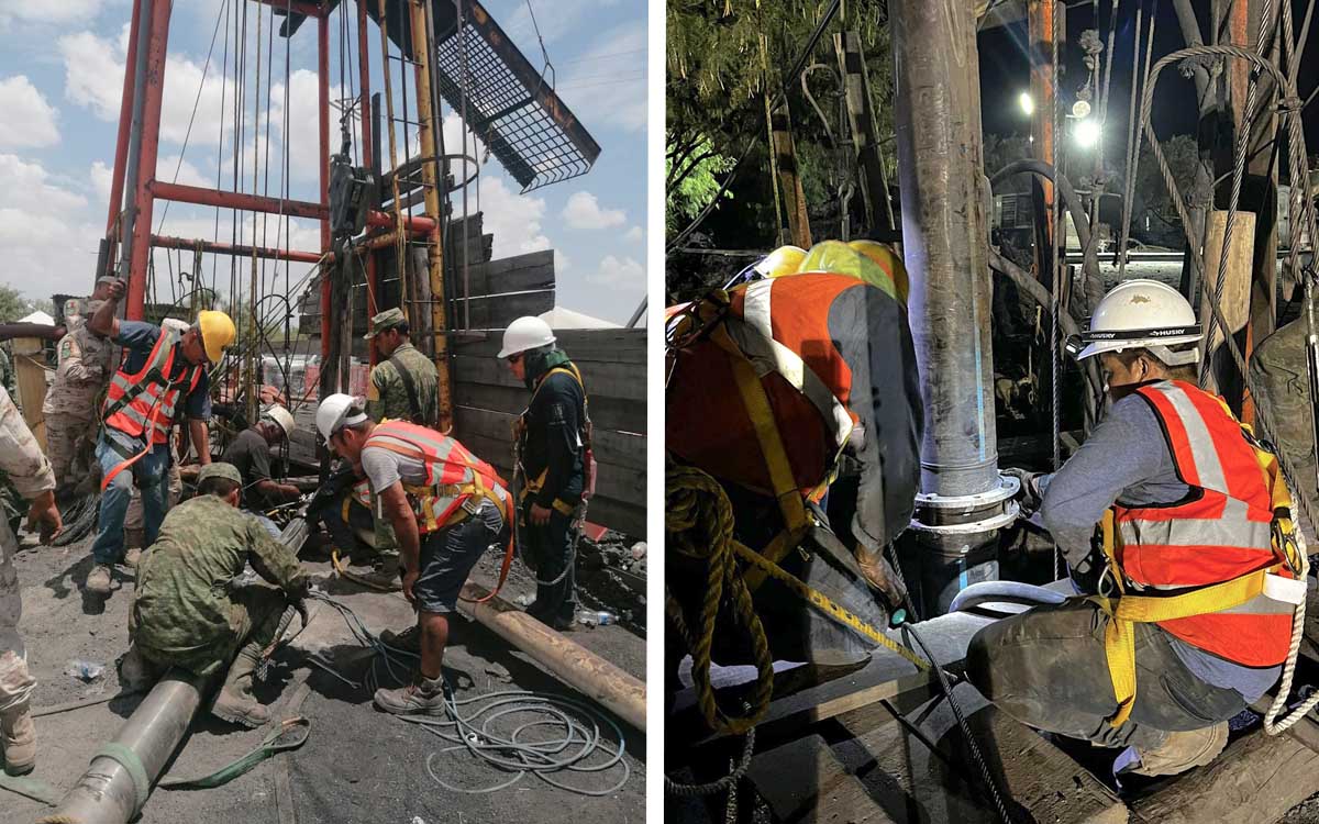 Coahuila: Introducen cámara para evaluar condiciones de pozo y rescatar a mineros atrapados