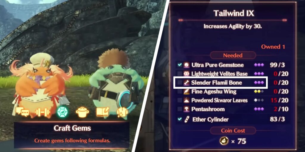 Dónde obtener huesos delgados de Flamii en Xenoblade Chronicles 3