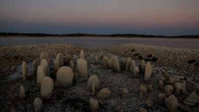 El 'Stonehenge español' emerge de una presa afectada por la sequía