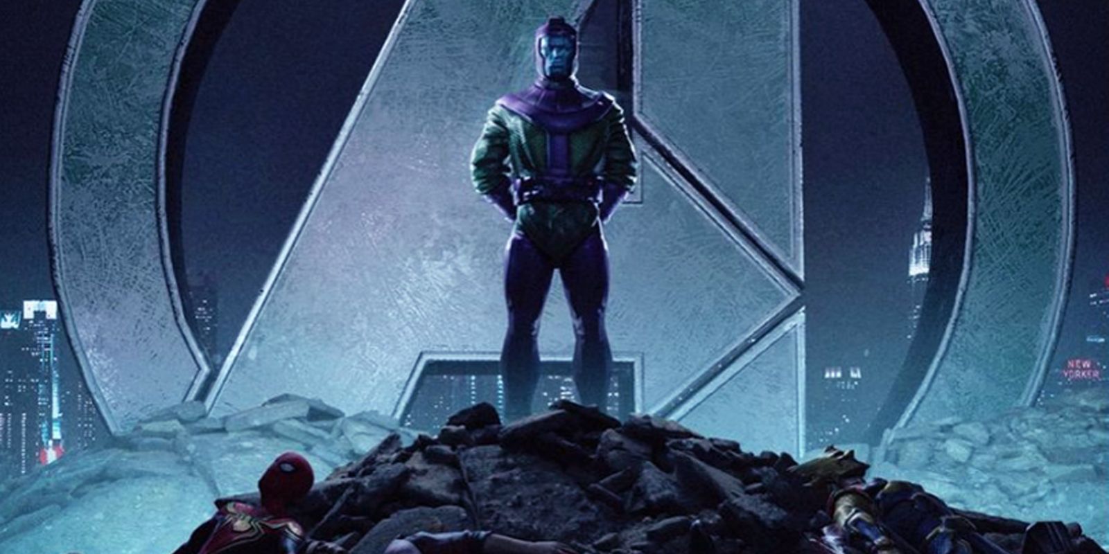 El póster de Avengers 5 muestra a Kang parado sobre los héroes muertos de Marvel