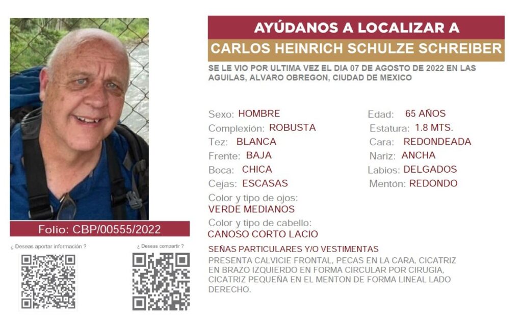 Hallan cuerpo de Carlos Heinrich Schulze, profesor alemán de la UNAM