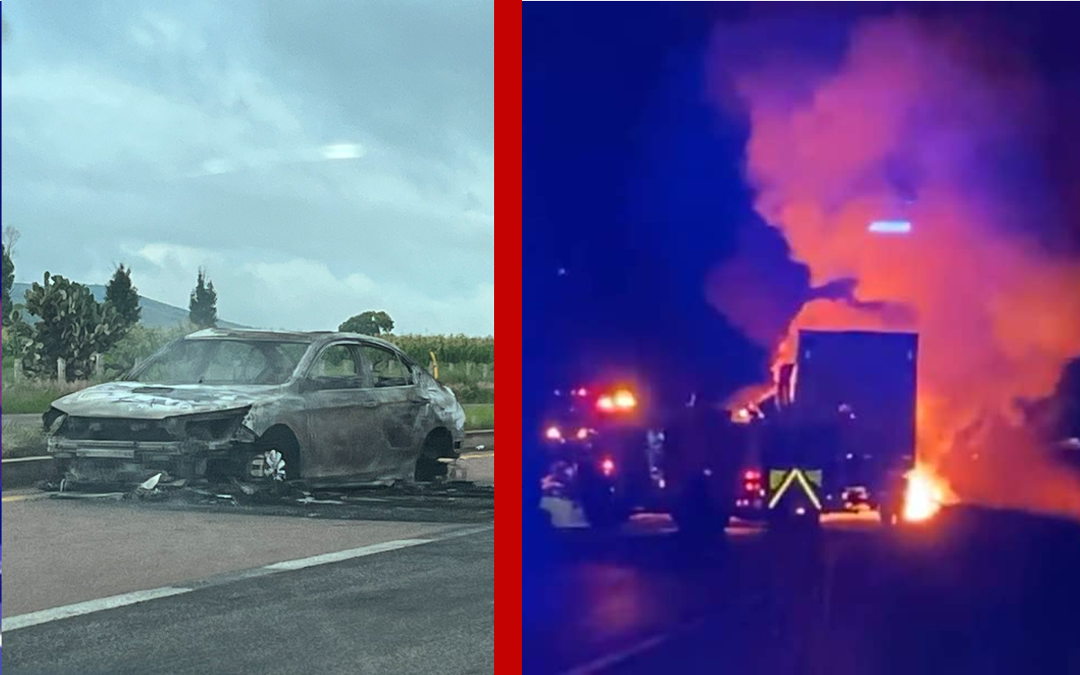 Hombres armados bloquean con autos incendiados carretera de Zacatecas | Video