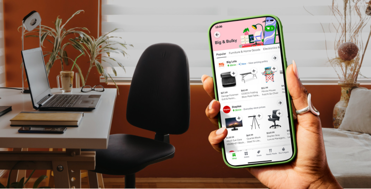 Instacart ahora le permite solicitar la entrega el mismo día para artículos grandes, incluidos muebles y productos electrónicos