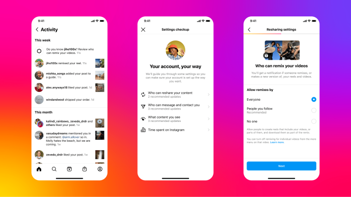 Instagram ahora establece de forma predeterminada a los nuevos usuarios menores de 16 años en la configuración de contenido más restrictiva, agrega avisos para los adolescentes existentes