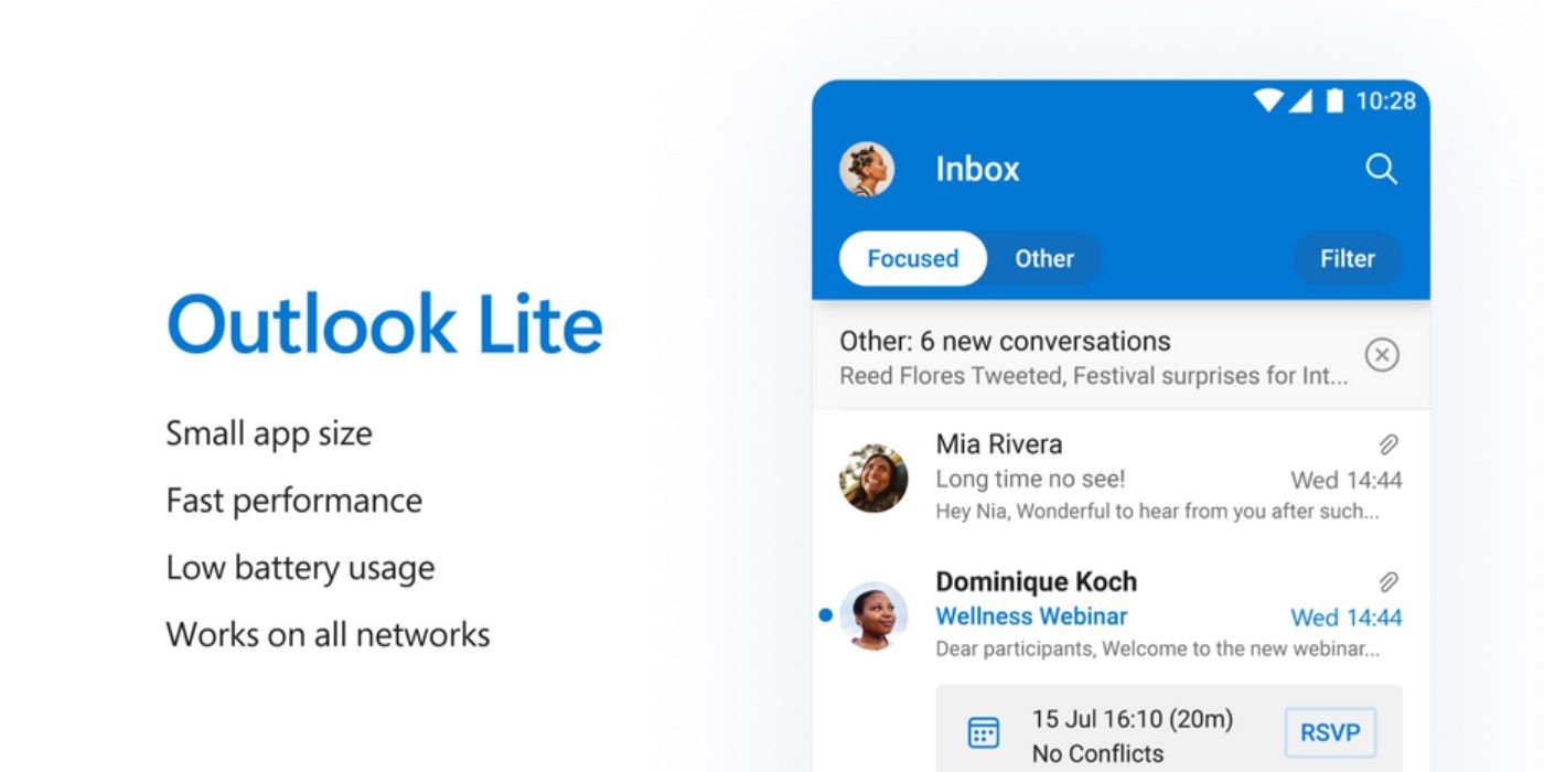 La nueva aplicación Outlook de Microsoft está diseñada para dispositivos Android de nivel de entrada
