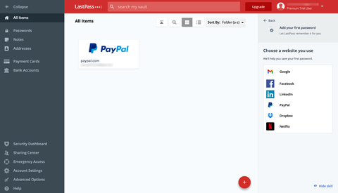 extensión del administrador de contraseñas que se usa en Chrome