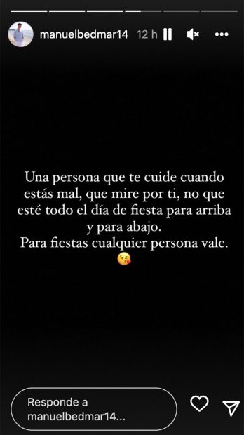 Storie de Manuel Bedmar / Instagram