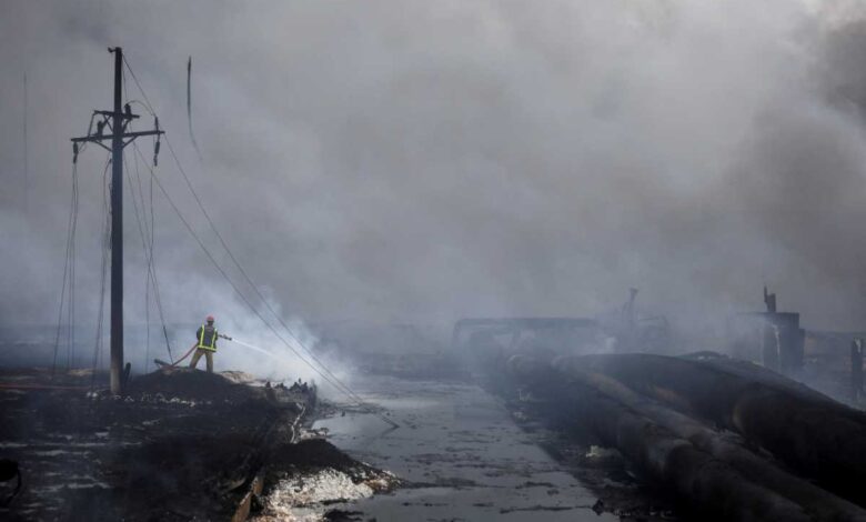 Mejoran condiciones para combatir incendio en Matanzas, Cuba