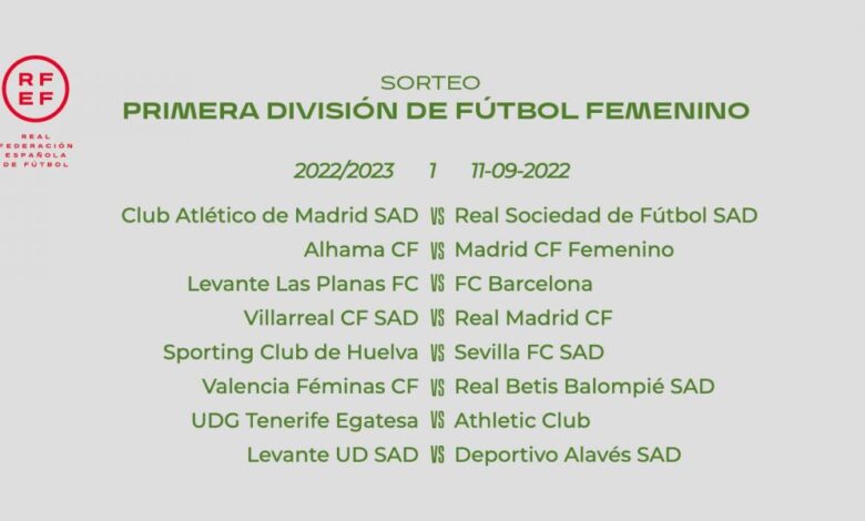 Nuevo calendario completo de la Liga Profesional de Fútbol Femenino