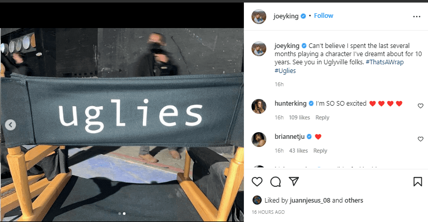 joey king filmando actualización feos